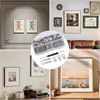 Amazon | 壁掛けフック 額縁吊金具 ドライバー木とネジ付き 三角カン